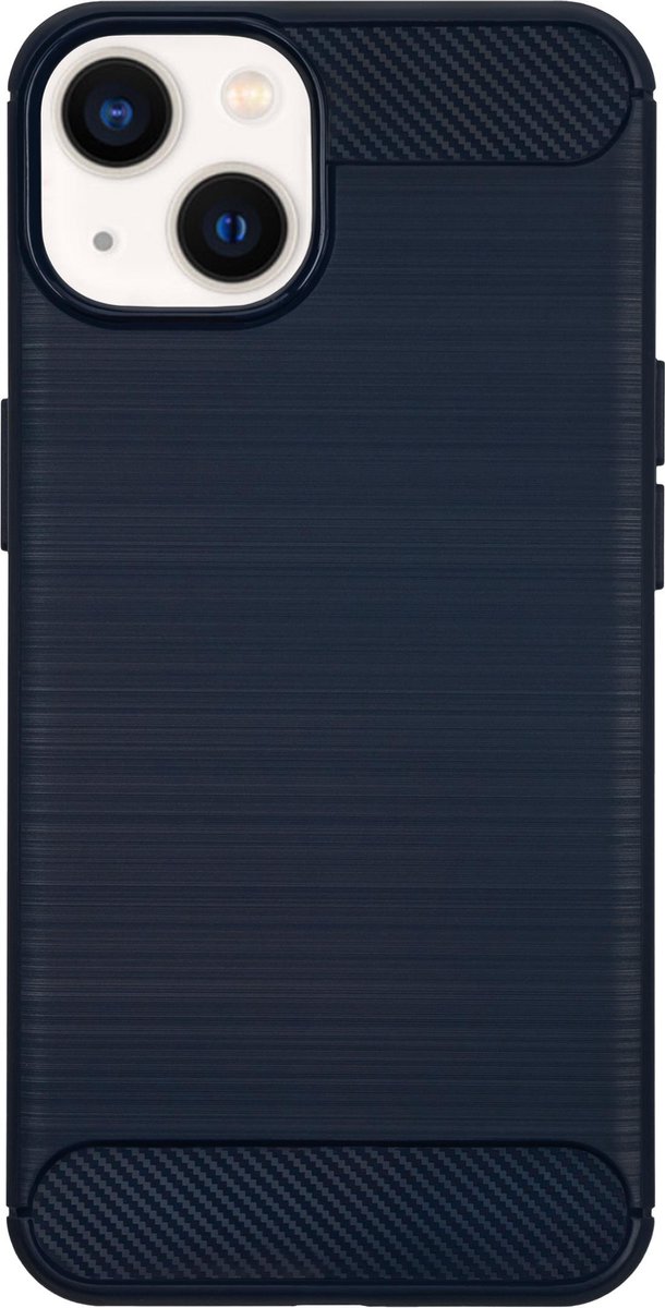 Bmax Carbon Soft Case Hoesje Voor Iphone 13 Mini - Blue/ - Blauw