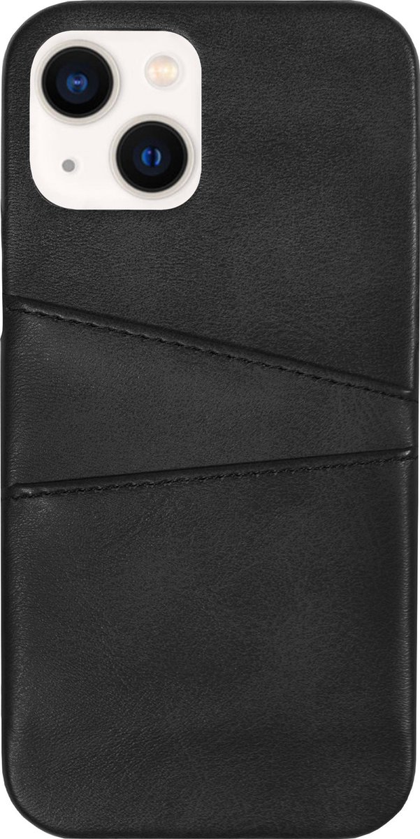 Bmax Pu Leather Card Slots Hard Case Hoesje Voor Iphone 13 - Black/ - Zwart