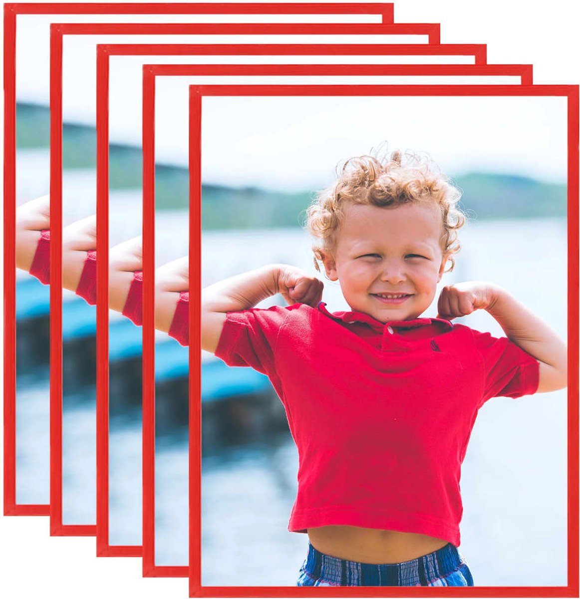 Vidaxl Fotolijsten 5 St Voor Wand Of Tafel 40x50 Cm Mdf - Rood