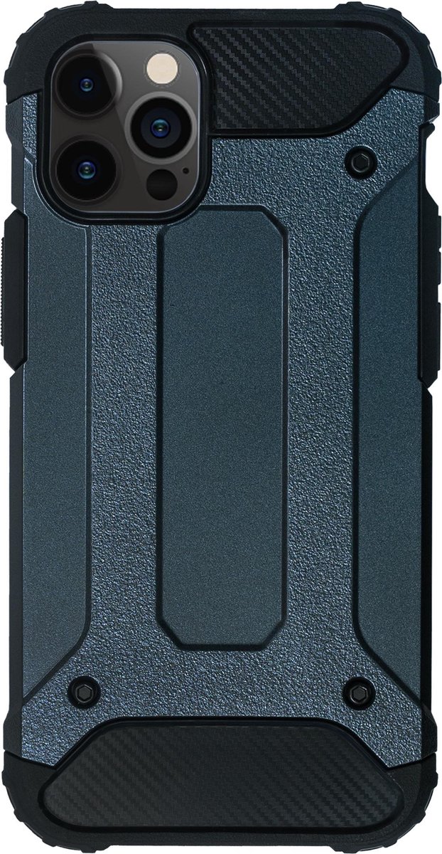 Bmax Classic Armor Phone Case Iphone 12 - Navy Blue/ - Blauw