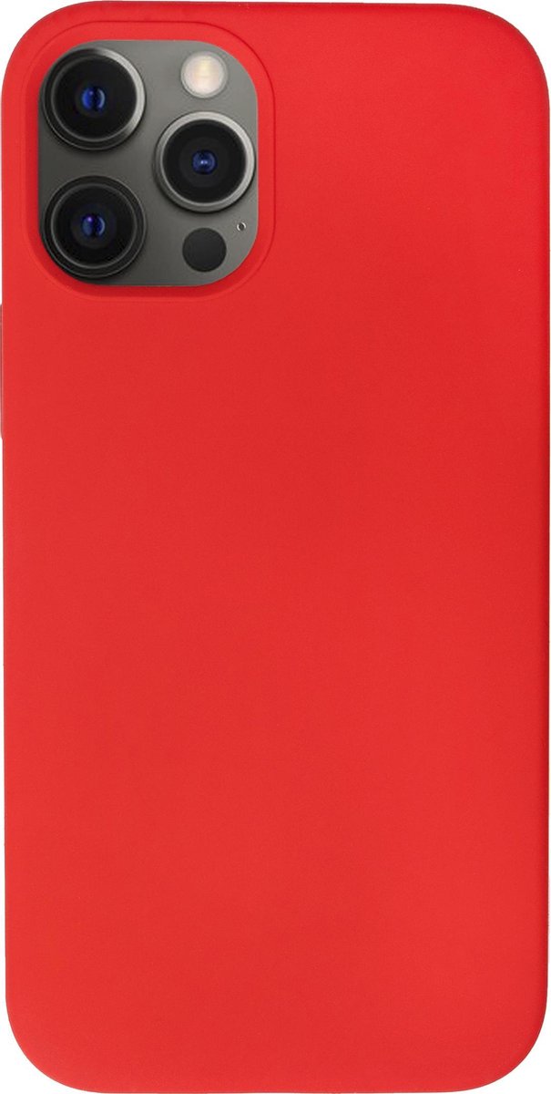 Bmax Liquid Silicone Case Hoesje Voor Iphone 12 Pro Max - Red/ - Rood