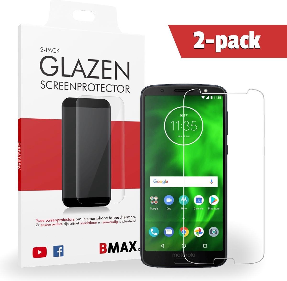 2-pack Bmax Motorola Moto G6 Screenprotector - Glass - 2.5d