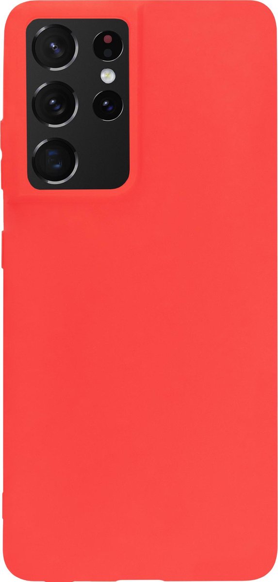 Bmax Essential Matte Case Samsung Galaxy S21 Ultra Hoesje - - Rood