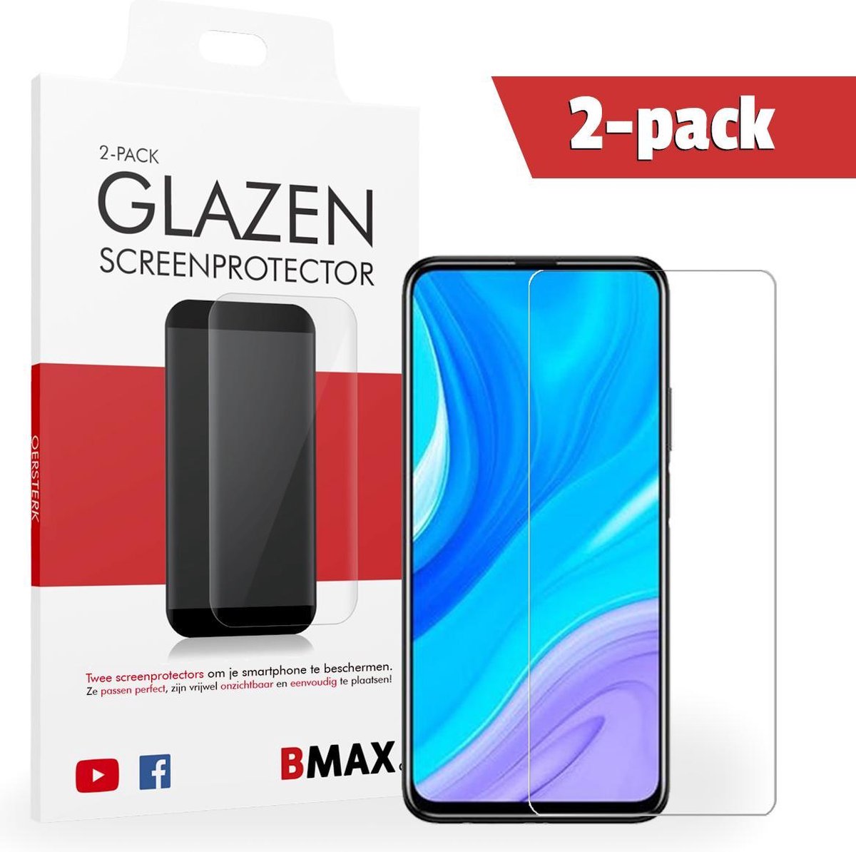 2-pack Bmax Huawei P Smart Pro Screenprotector - Glass - 2.5d