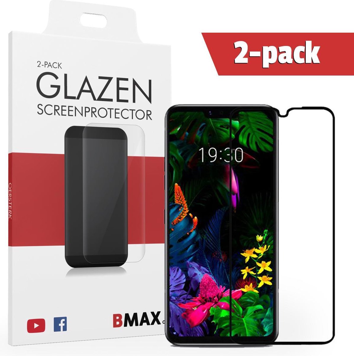 2-pack Bmax Motorola Moto G8 Plus Screenprotector - Glass - Full Cover 2.5d - Black