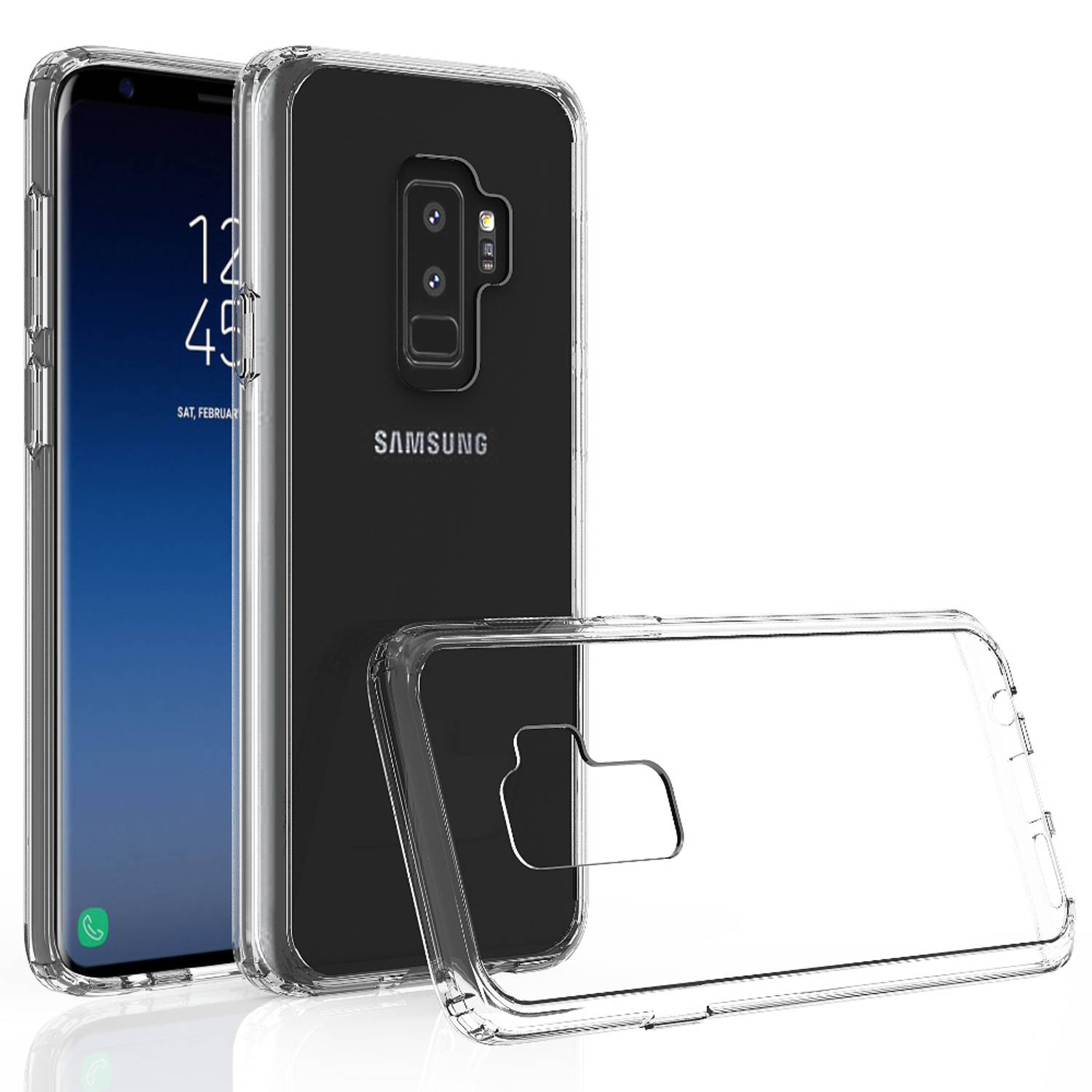 Bmax Tpu Hard Case Hoesje Voor Samsung Galaxy S9 - Transparant