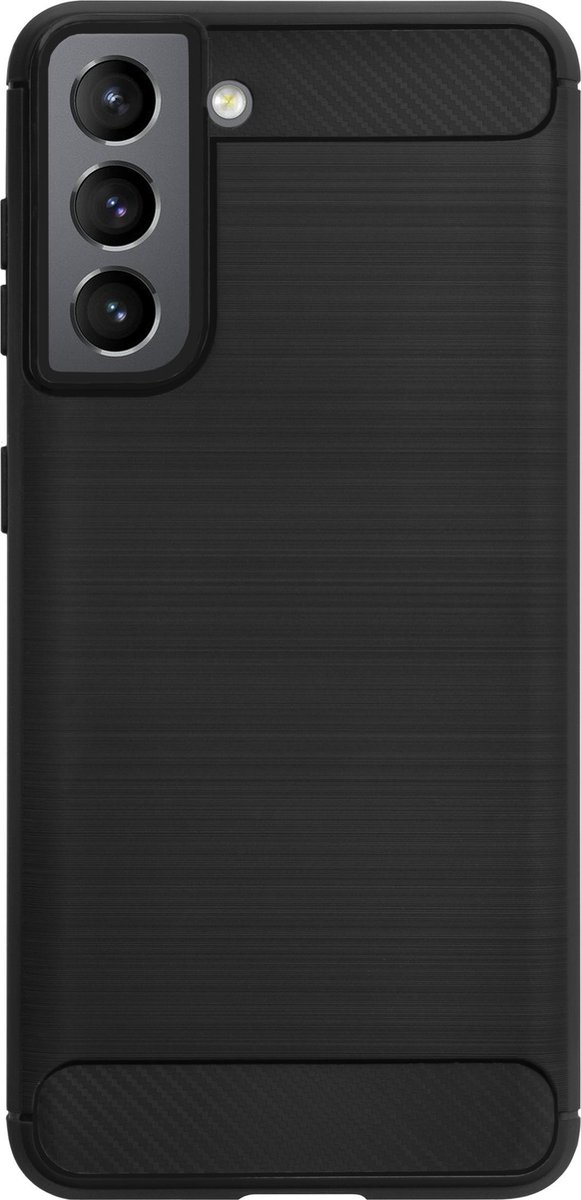 Bmax Carbon Soft Case Hoesje Voor Samsung Galaxy S21 - Black/ - Zwart