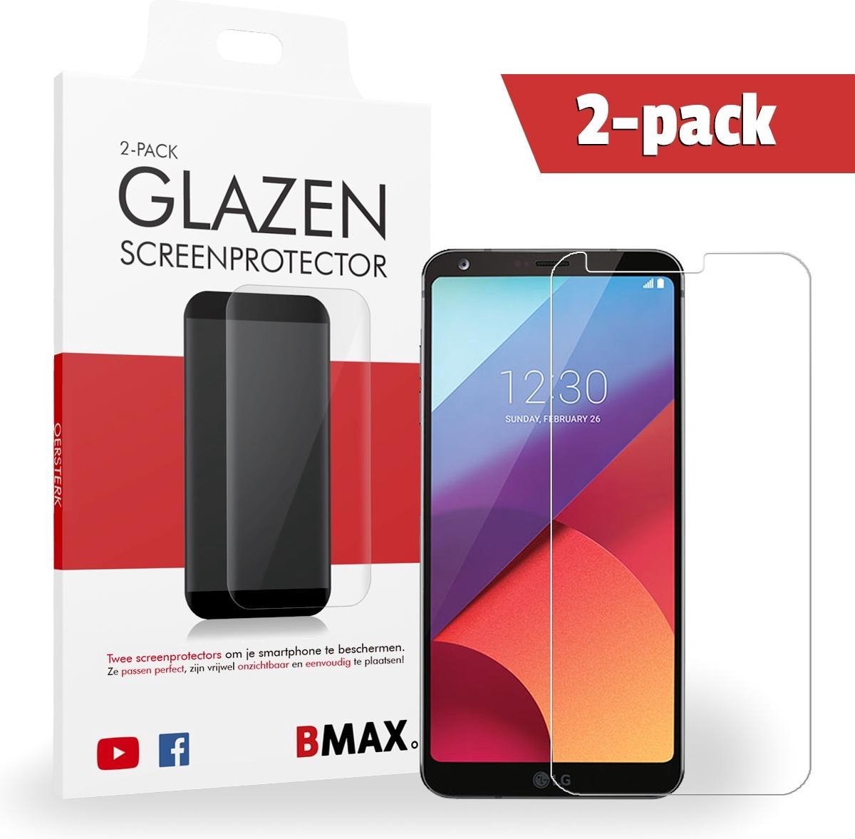 2-pack Bmax Lg G6 Screenprotector - Glass - 2.5d