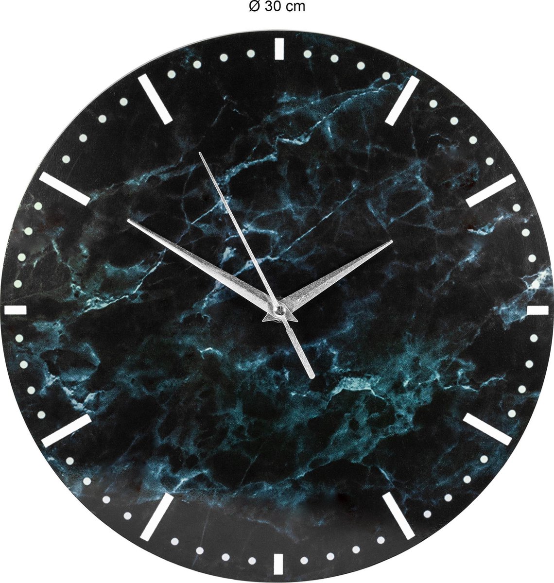 Quvio Wandklok Zonder Frame - Marmer - Zwart