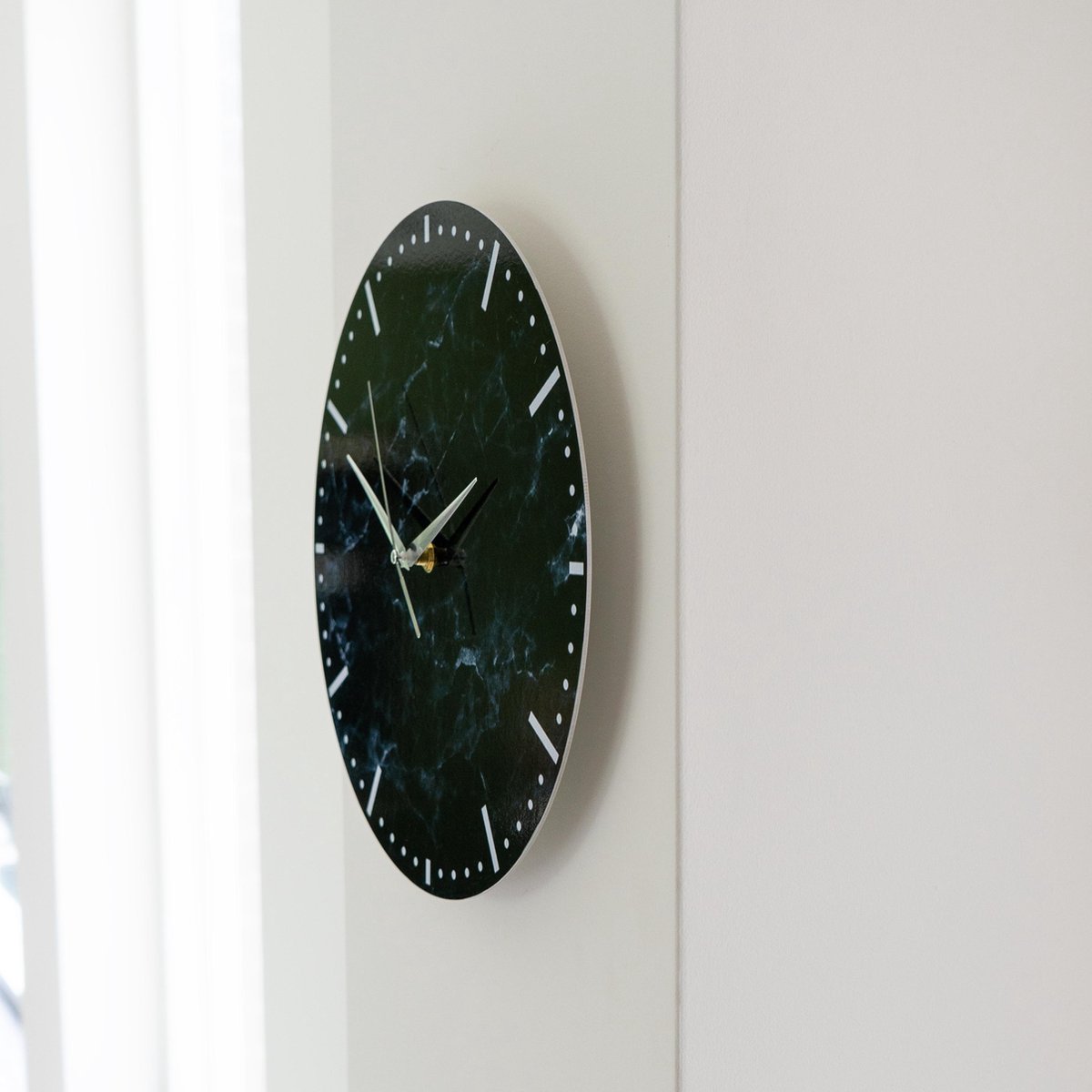 Quvio Wandklok Zonder Frame - Marmer - Zwart