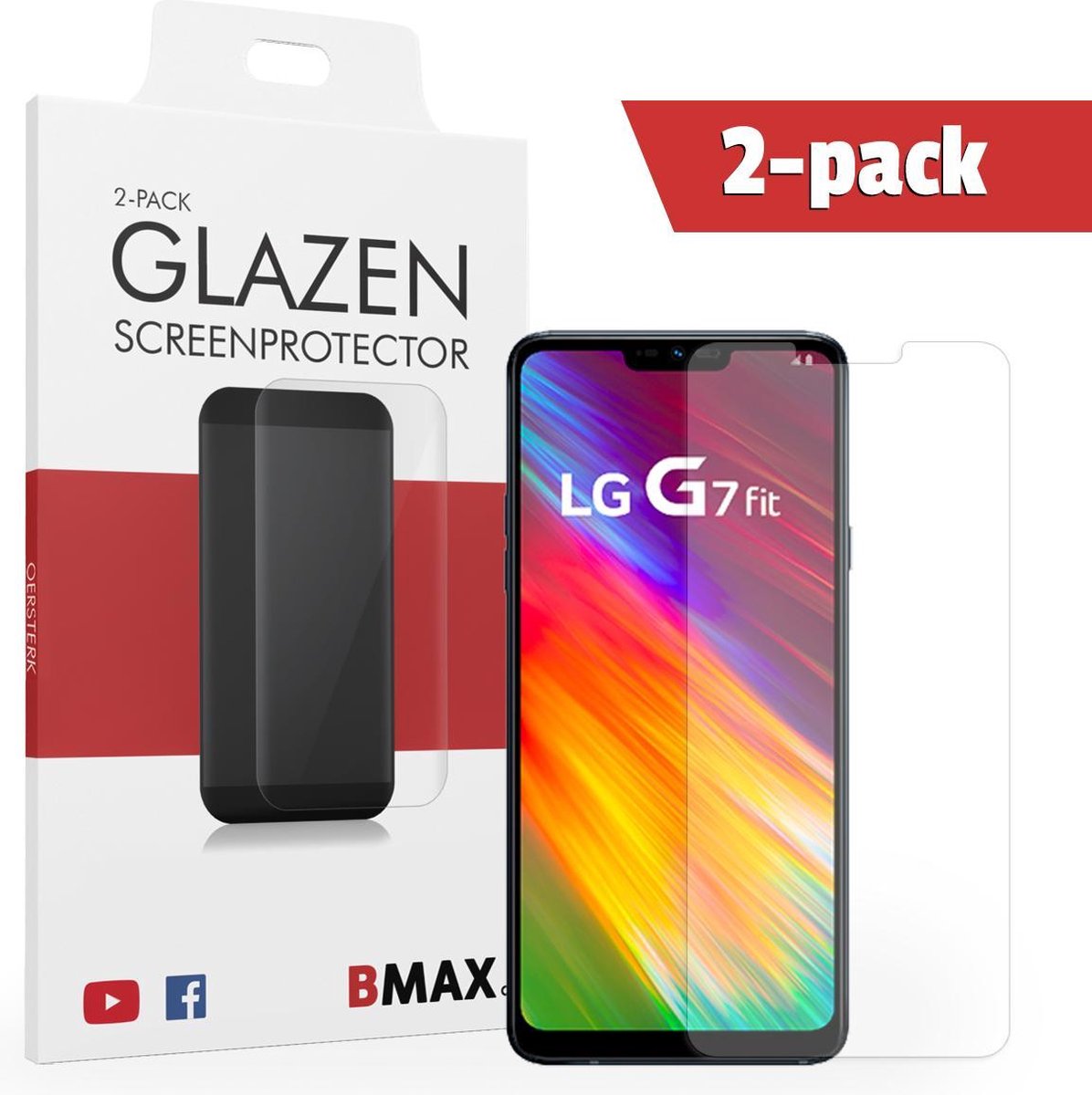 2-pack Bmax Lg G7 Fit Screenprotector - Glass - 2.5d