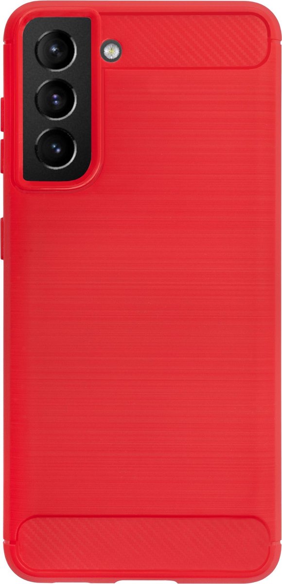 Bmax Carbon Soft Case Hoesje Voor Samsung Galaxy S21 Plus - - Rood