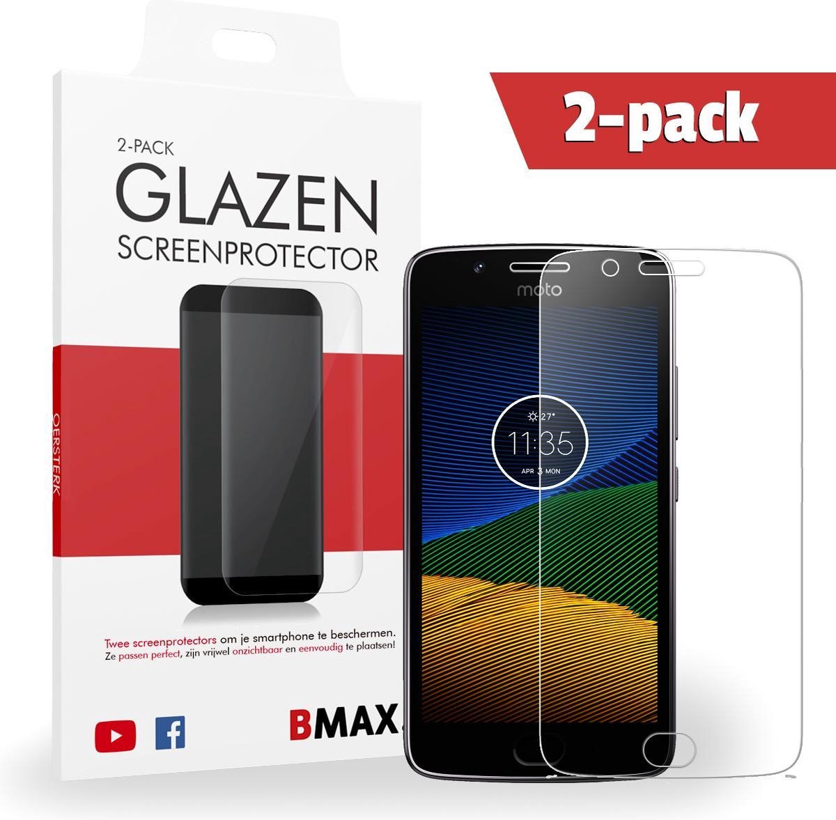 2-pack Bmax Motorola Moto G5 Screenprotector - Glass - 2.5d