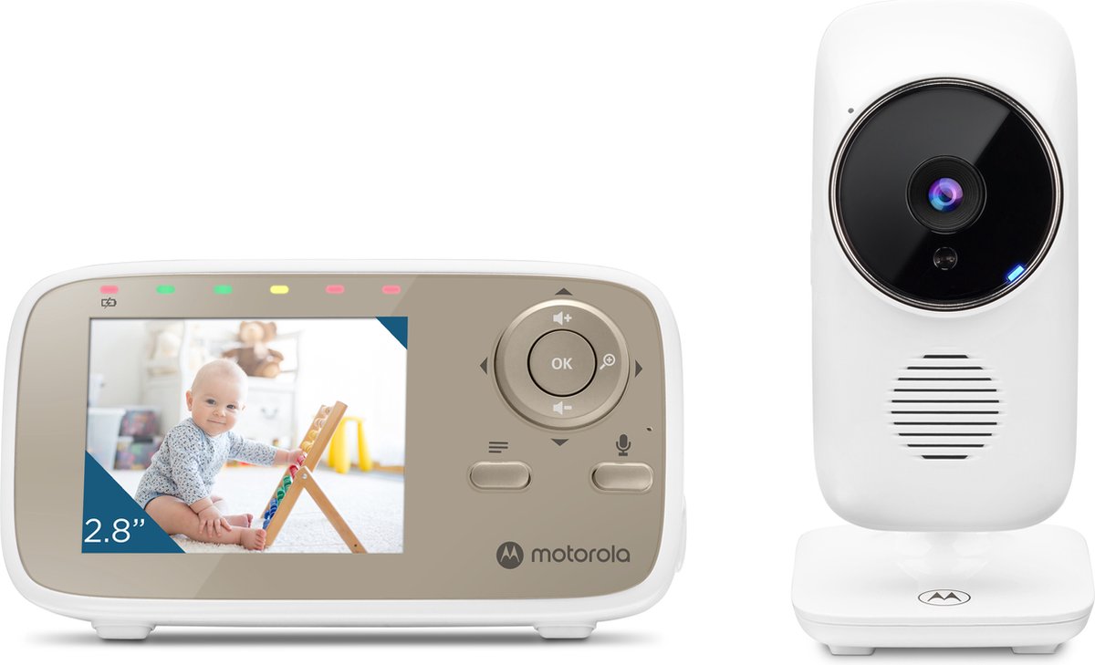 Motorola " Nursery Babyfoon - Video Baby Monitor - Vm483 - 2.8"""" Ouder Unit - Infrarood - Terugspreekfunctie"