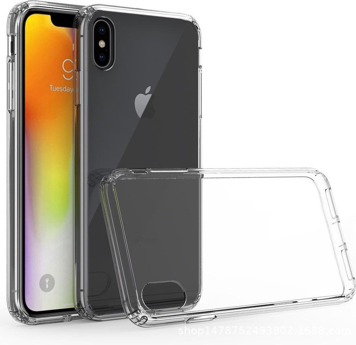 Bmax Tpu Hard Case Hoesje Voor Iphone Xs Max - Transparant