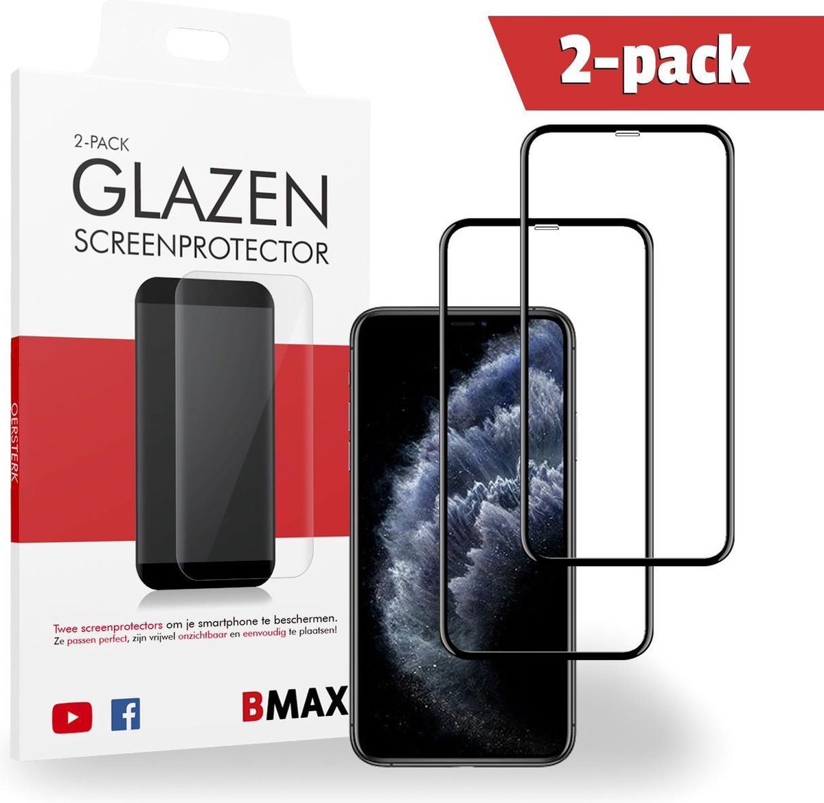 2-pack Bmax Apple Iphone 11 Screenprotector - Glass - 5d