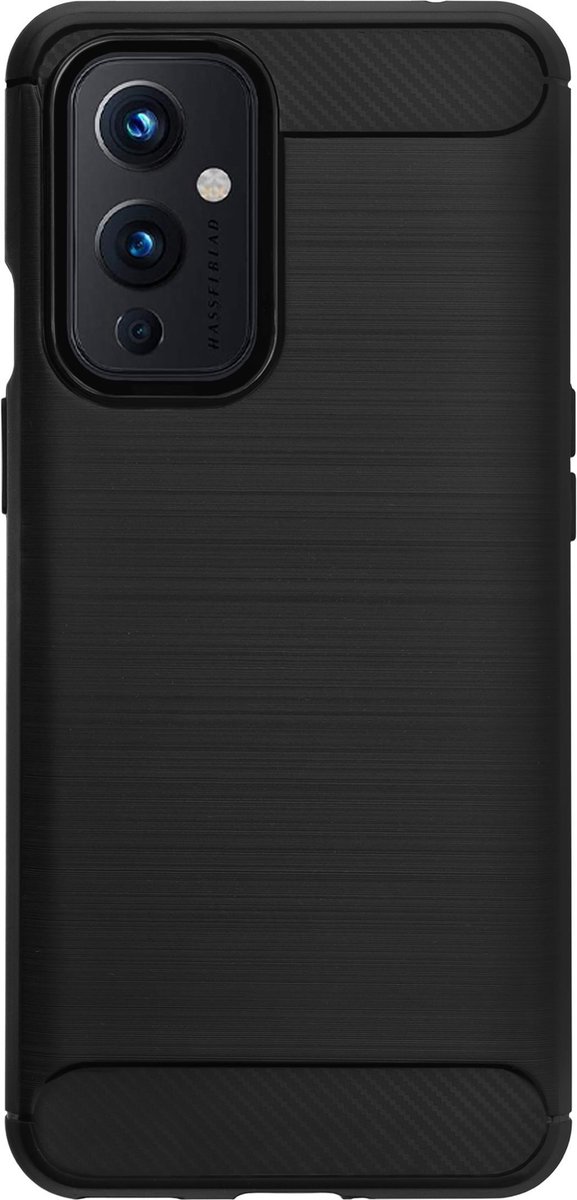 Bmax Carbon Soft Case Hoesje Voor Oneplus 9 - Black/ - Zwart