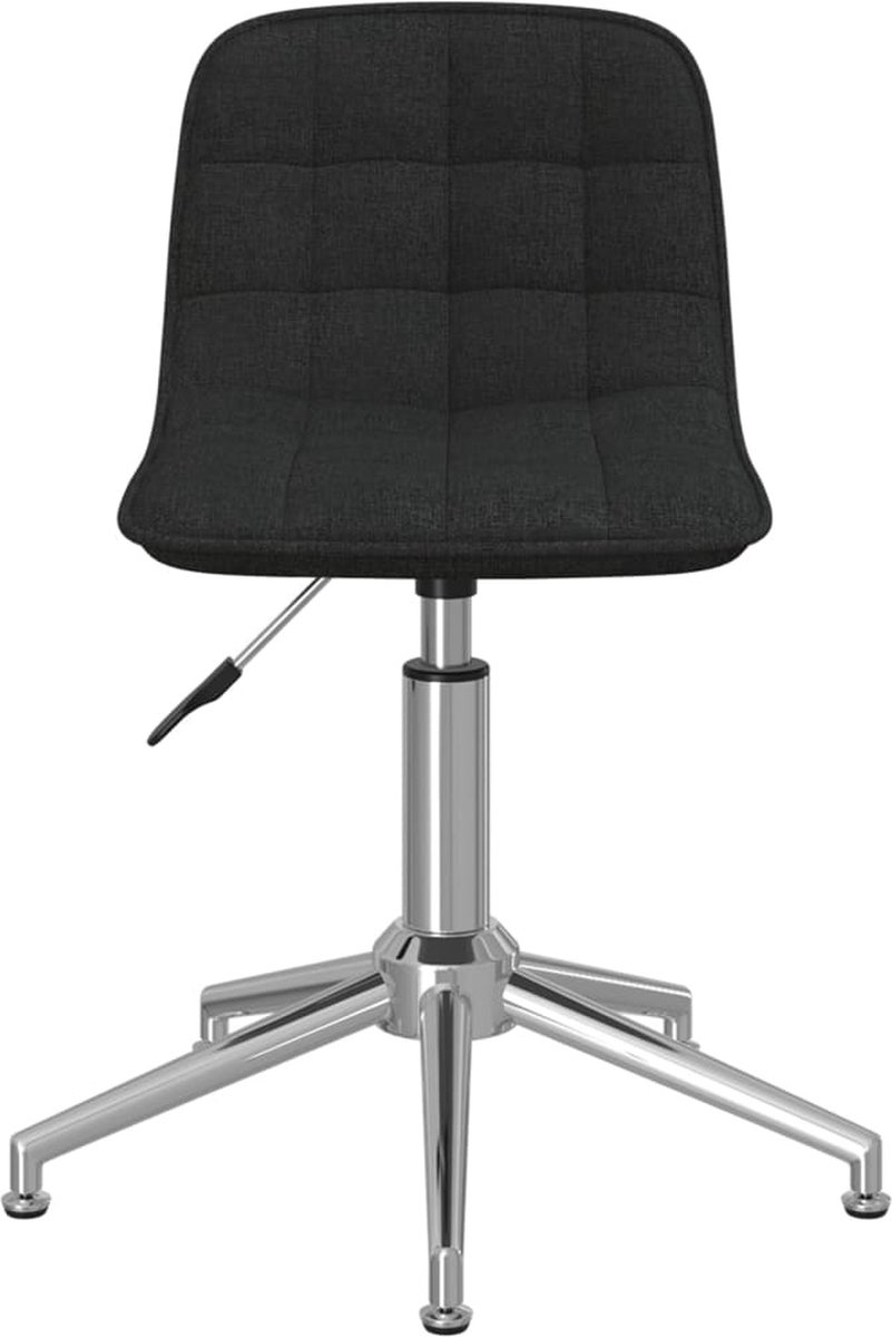 Vidaxl Eetkamerstoelen Draaibaar 2 St Stof - Zwart