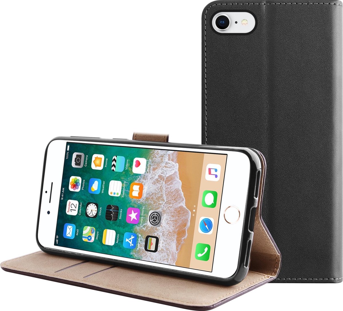 Bmax Leren Flip Case Hoesje Voor Iphone 6/6s - - Zwart