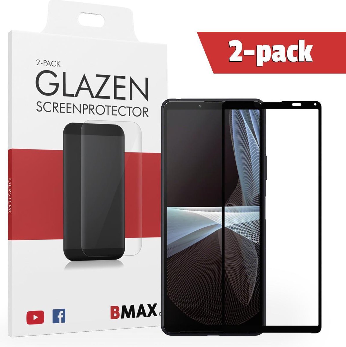 2-pack Bmax Sony Xperia 10 Iii Screenprotector - Glass - Full Cover 2.5d - Black