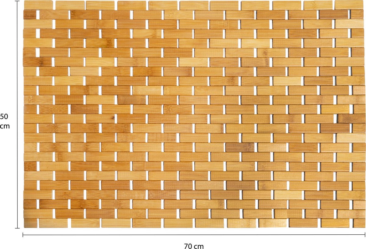 Quvio Badmat Hout Oprolbaar - Bruin