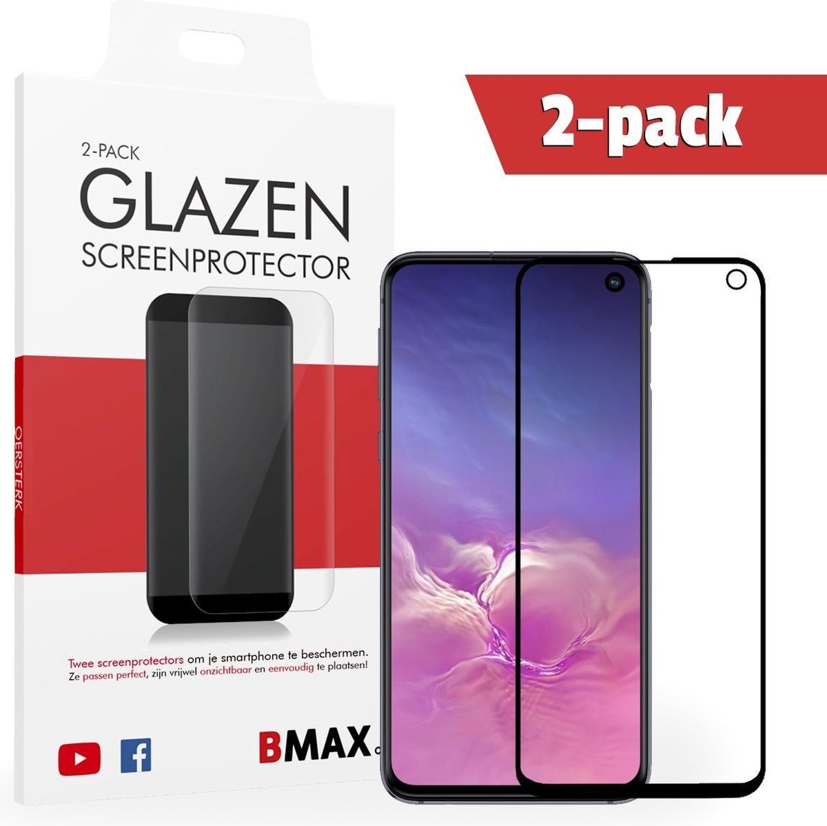 2-pack Bmax Samsung Galaxy S10e Screenprotector - Glass - Full Cover 5d