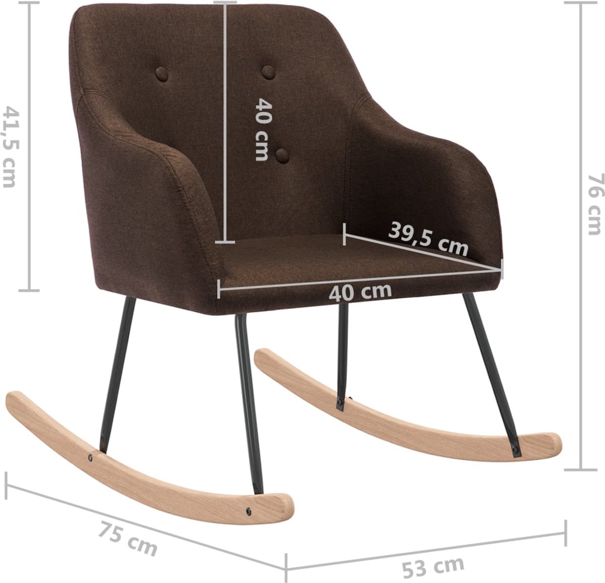 Vidaxl Schommelstoel Stof Donker - Bruin