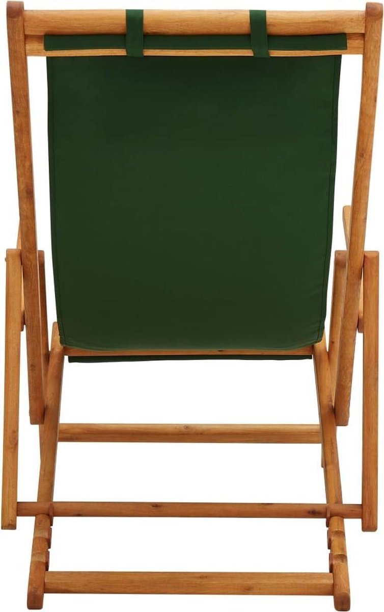 Vidaxl Strandstoel Inklapbaar Massief Eucalyptushout En Stof - Groen