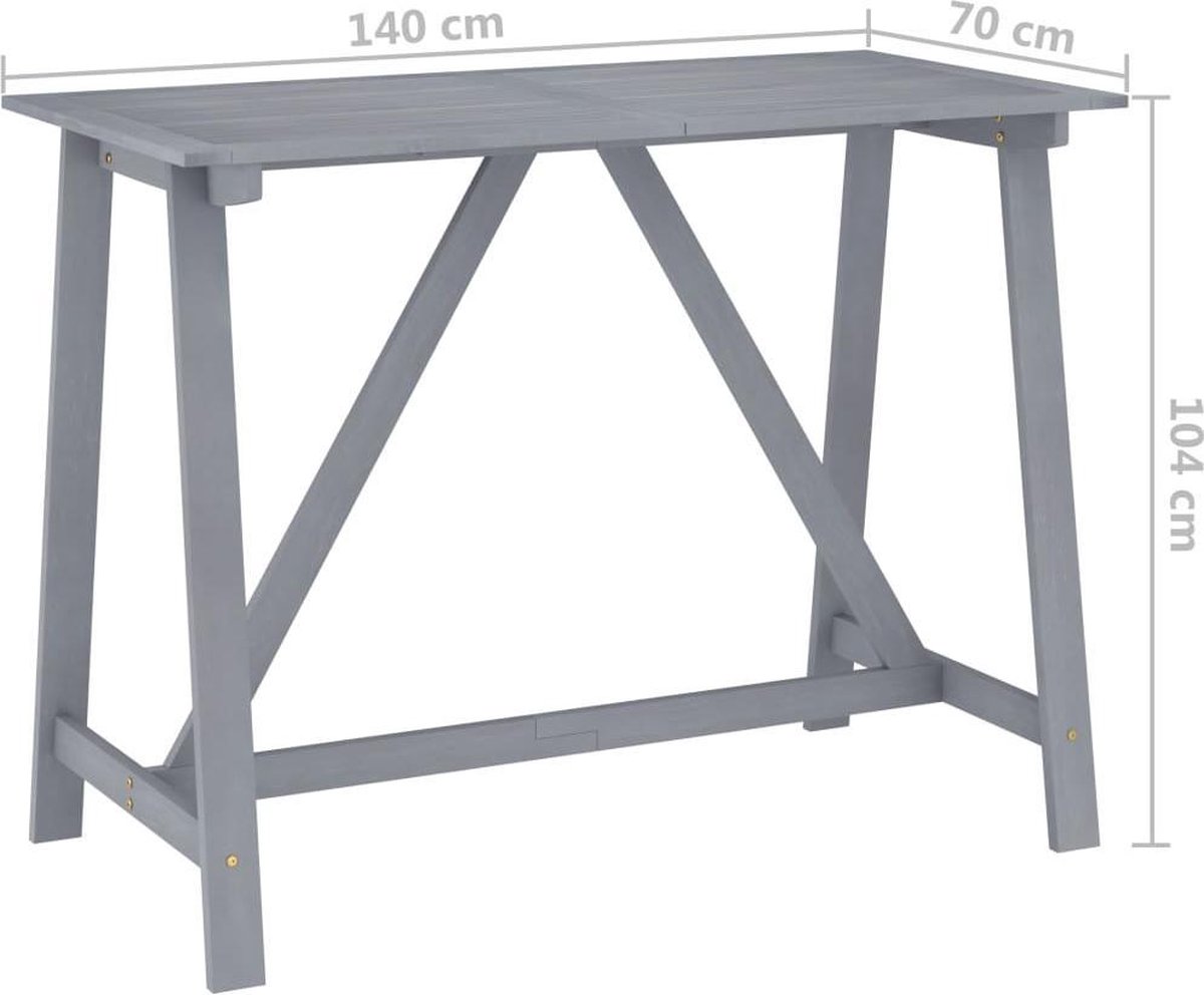Vidaxl Tuinbartafel 140x70x104 Cm Massief Acaciahout - Grijs