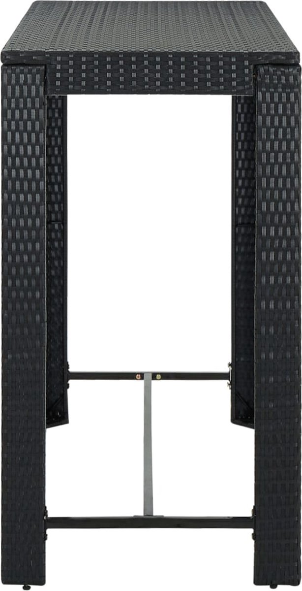 Vidaxl Tuinbartafel 140,5x60,5x110,5 Cm Poly Rattan - Zwart