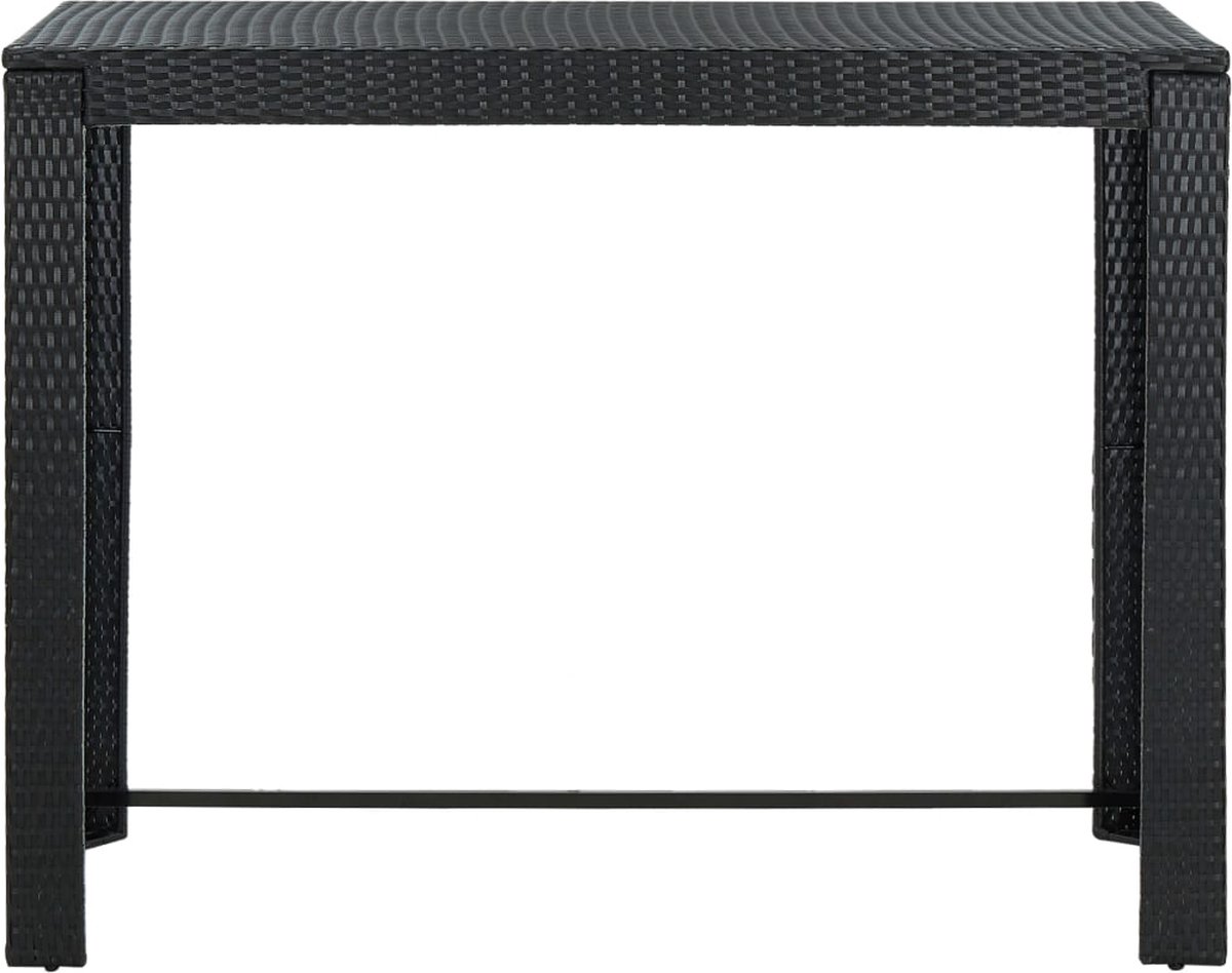 Vidaxl Tuinbartafel 140,5x60,5x110,5 Cm Poly Rattan - Zwart