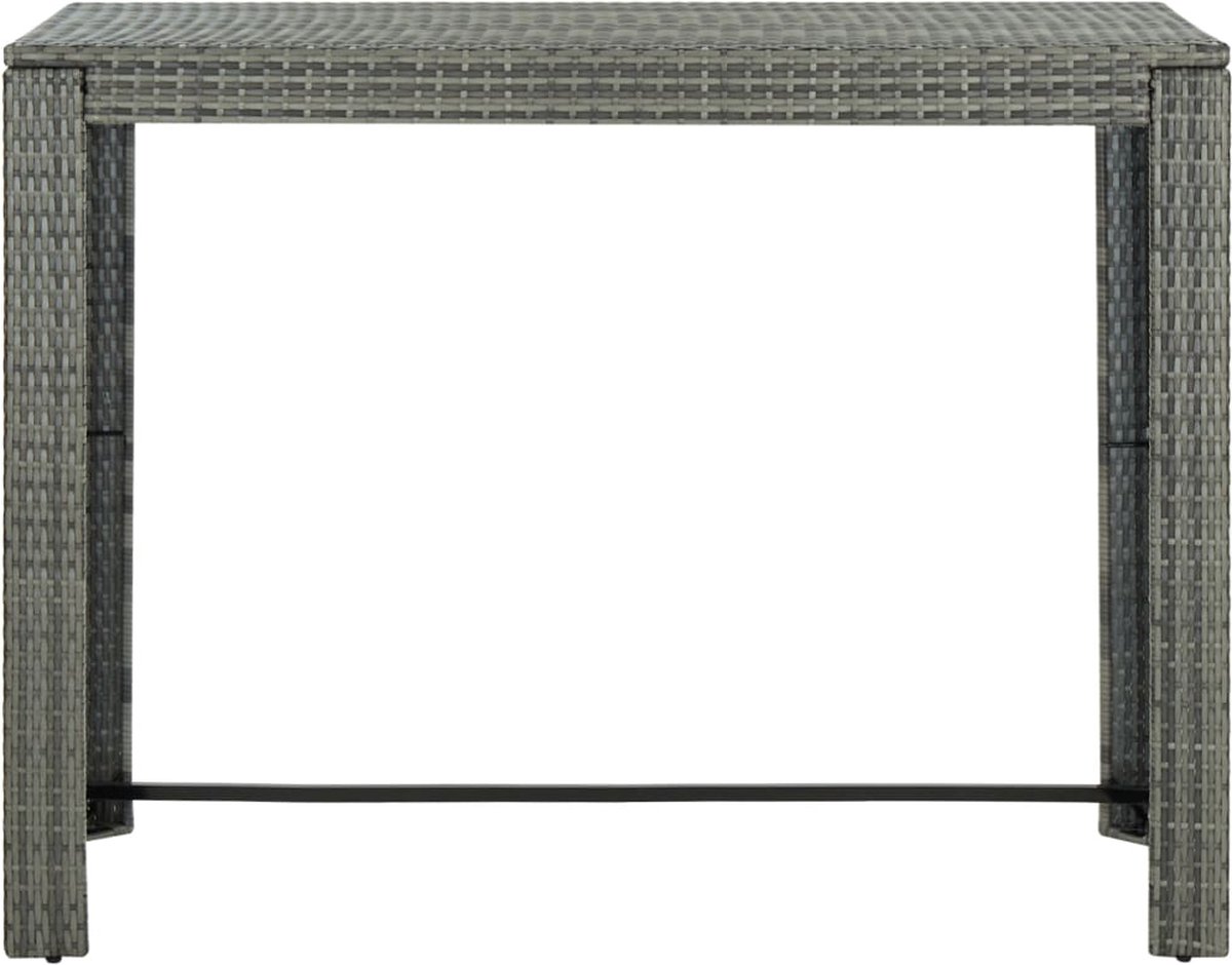 Vidaxl Tuinbartafel 140,5x60,5x110,5 Cm Poly Rattan - Grijs