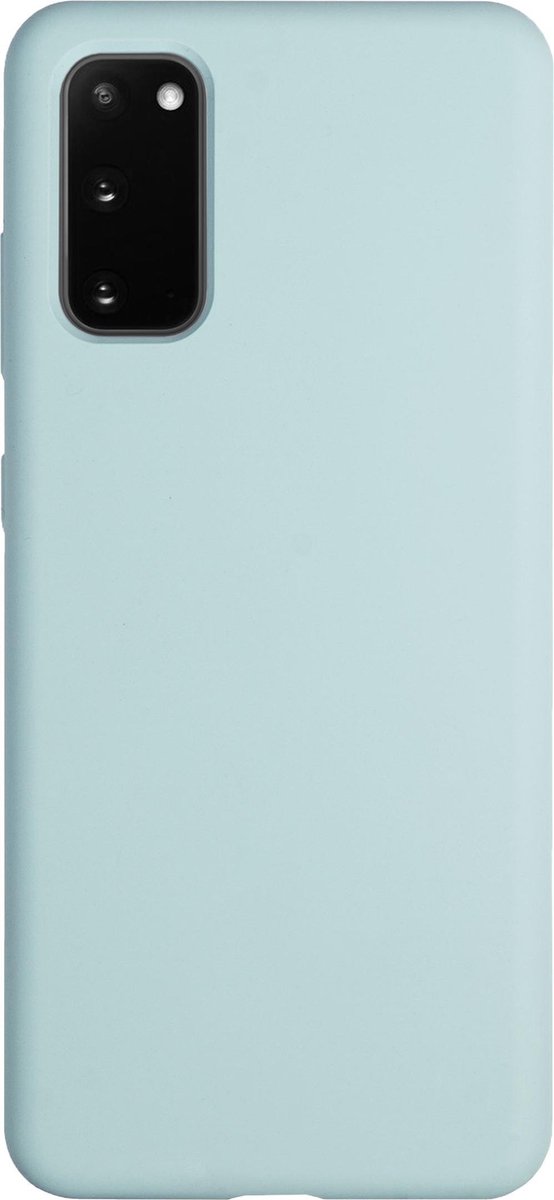 Bmax Liquid Silicone Case Hoesje Voor Samsung Galaxy S20 - Ice Blue/ - Turquoise