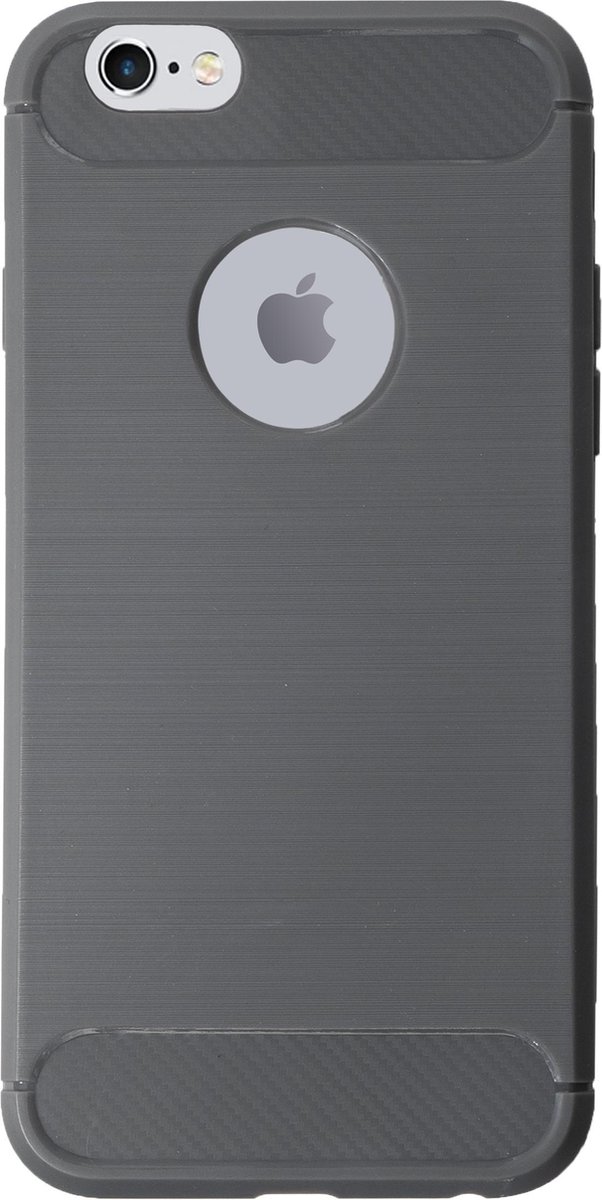 Bmax Carbon Soft Case Hoesje Voor Iphone 6/6s Plus - Grey/ - Grijs