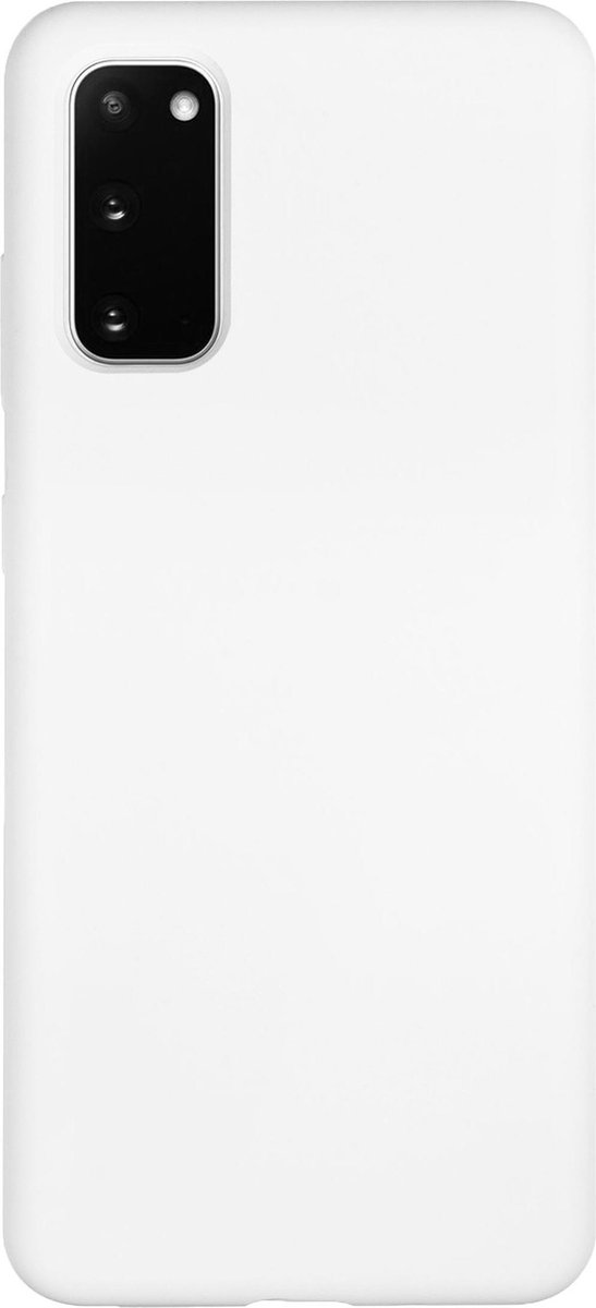 Bmax Liquid Silicone Case Hoesje Voor Samsung Galaxy S20 - White/wit