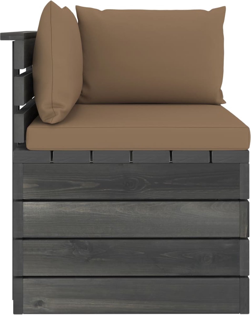 Vidaxl Tuinhoekbank Met Kussens Pallet Grenenhout - Bruin