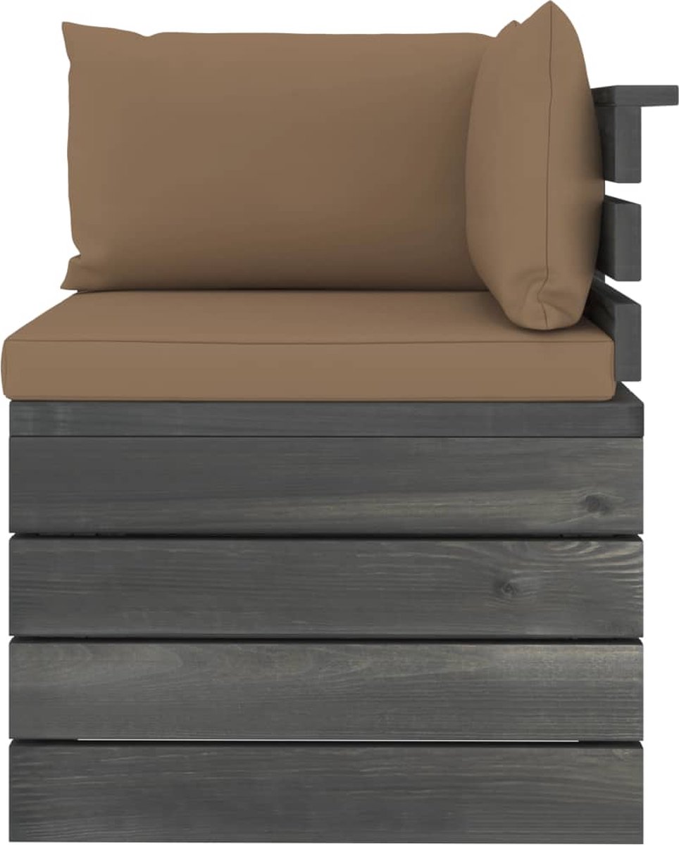 Vidaxl Tuinhoekbank Met Kussens Pallet Grenenhout - Bruin