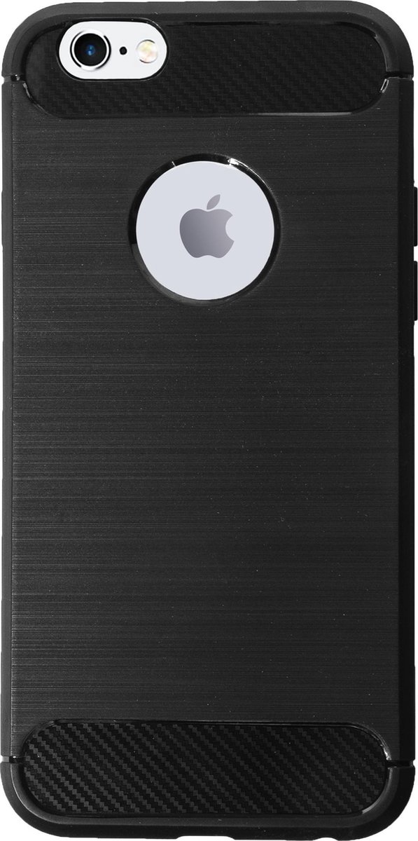 Bmax Carbon Soft Case Hoesje Voor Iphone 6/6s - Black/ - Zwart