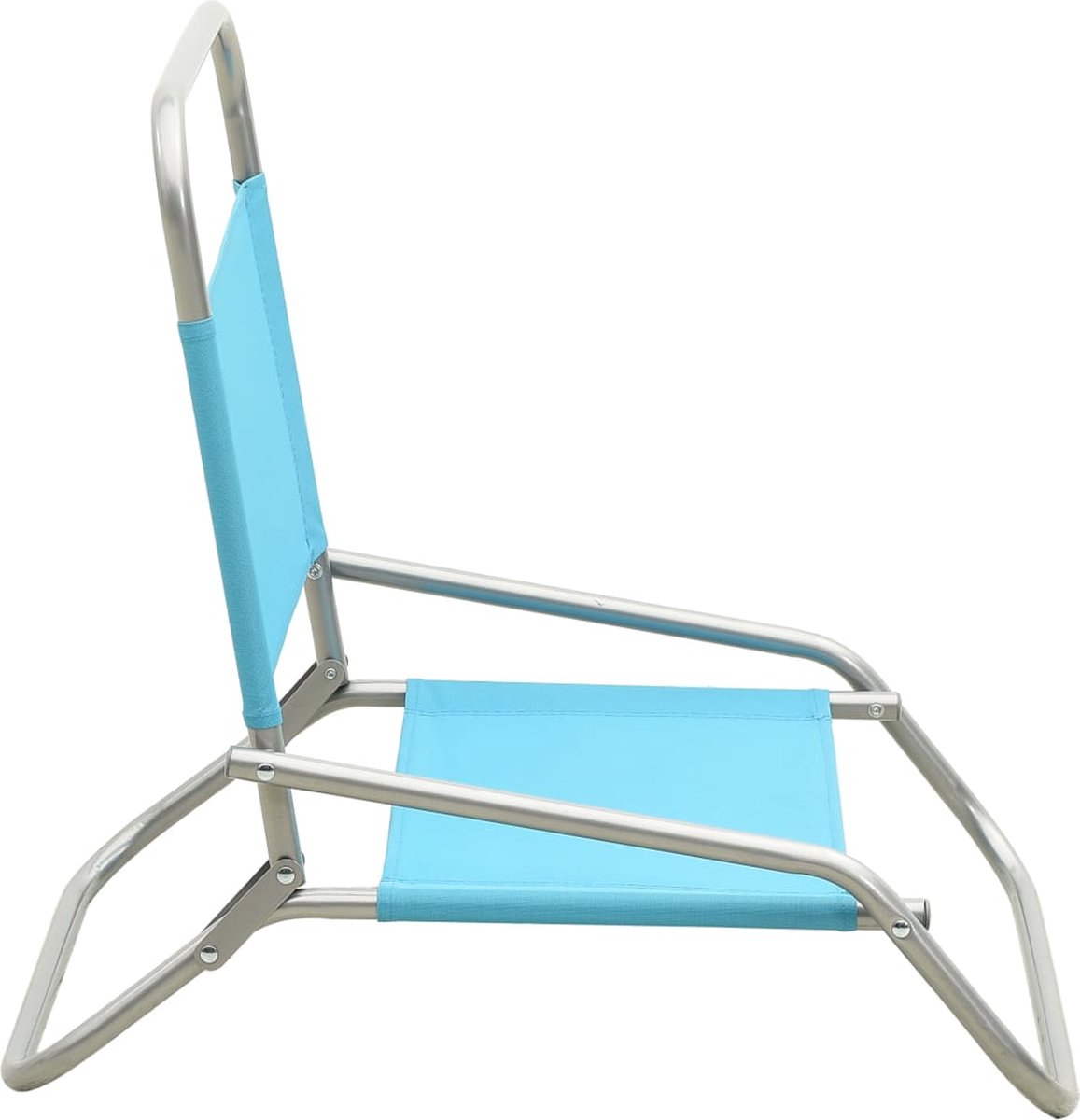 Vidaxl Strandstoelen 2 St Inklapbaar Stof - Turquoise