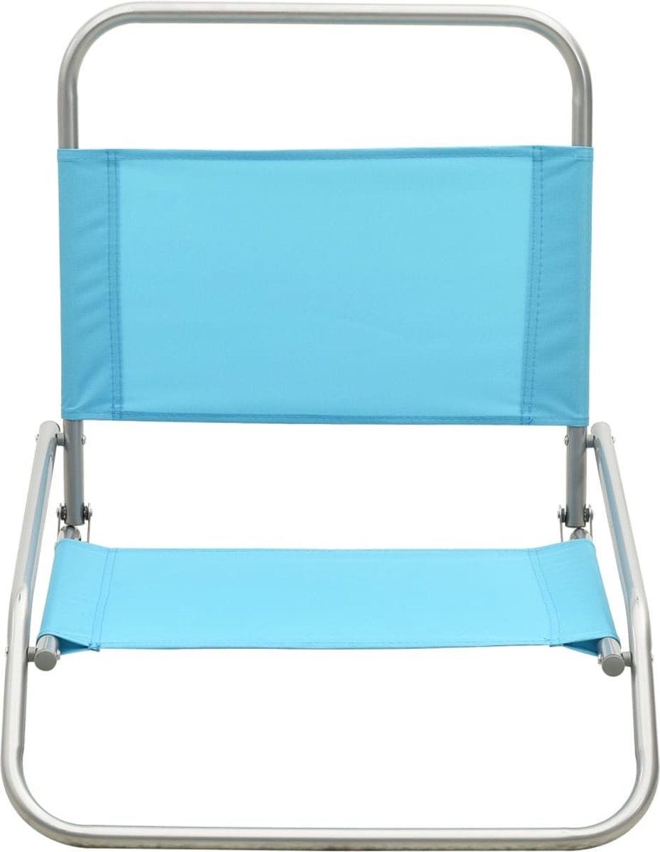 Vidaxl Strandstoelen 2 St Inklapbaar Stof - Turquoise