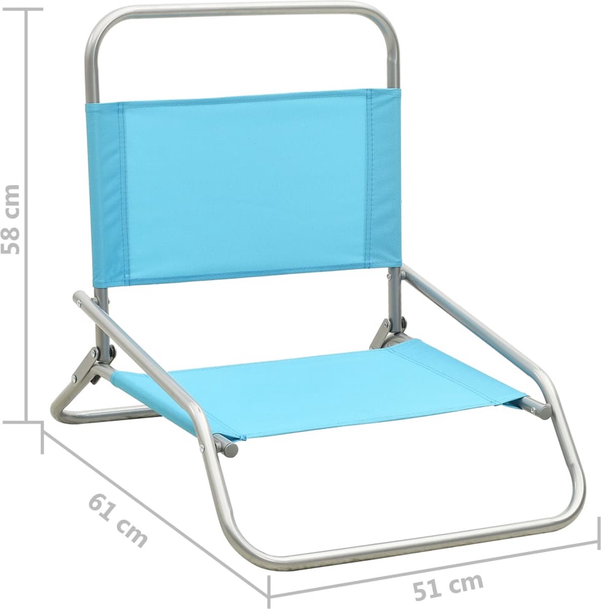 Vidaxl Strandstoelen 2 St Inklapbaar Stof - Turquoise
