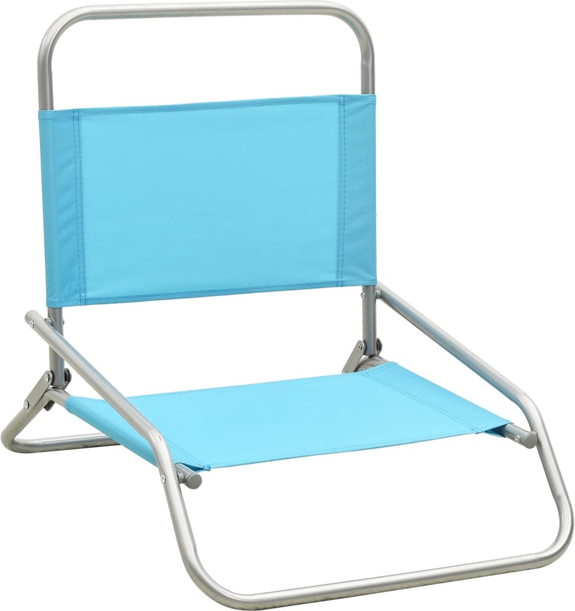 Vidaxl Strandstoelen 2 St Inklapbaar Stof - Turquoise