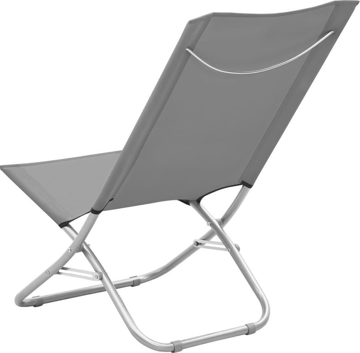 Vidaxl Strandstoelen 2 St Inklapbaar Stof - Grijs