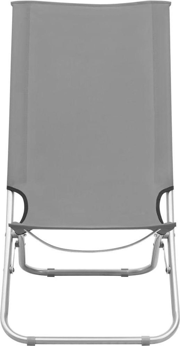 Vidaxl Strandstoelen 2 St Inklapbaar Stof - Grijs