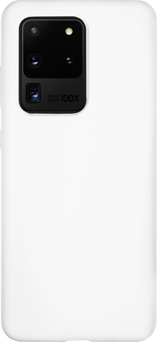 Bmax Liquid Silicone Case Hoesje Voor Samsung Galaxy S20 Ultra - White/wit