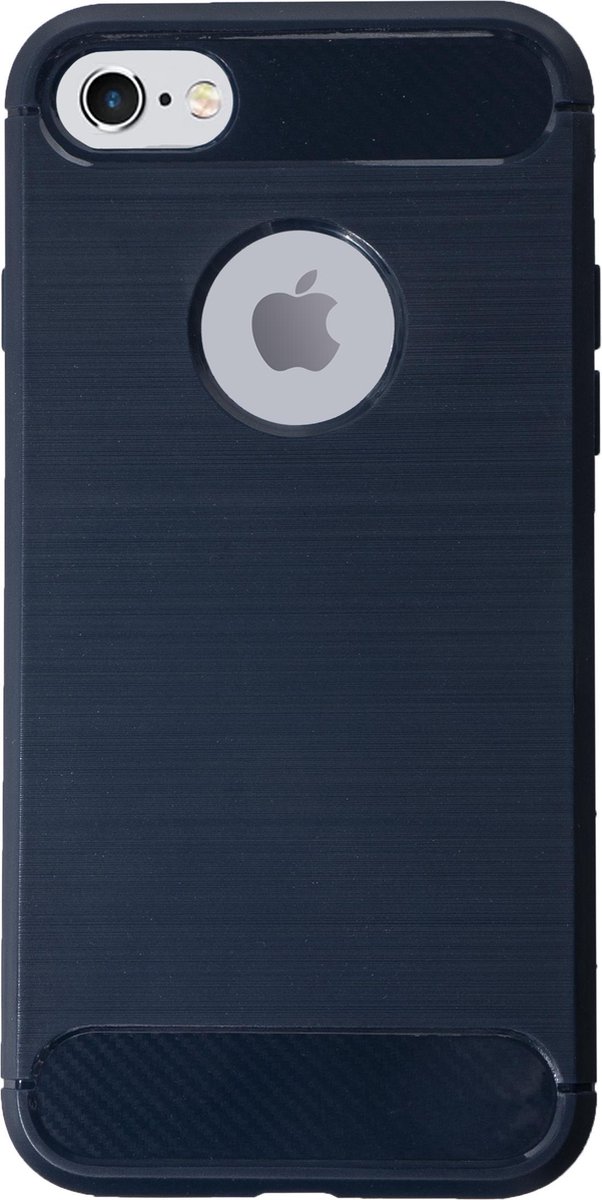 Bmax Carbon Soft Case Hoesje Voor Iphone 7/8 - - Blauw