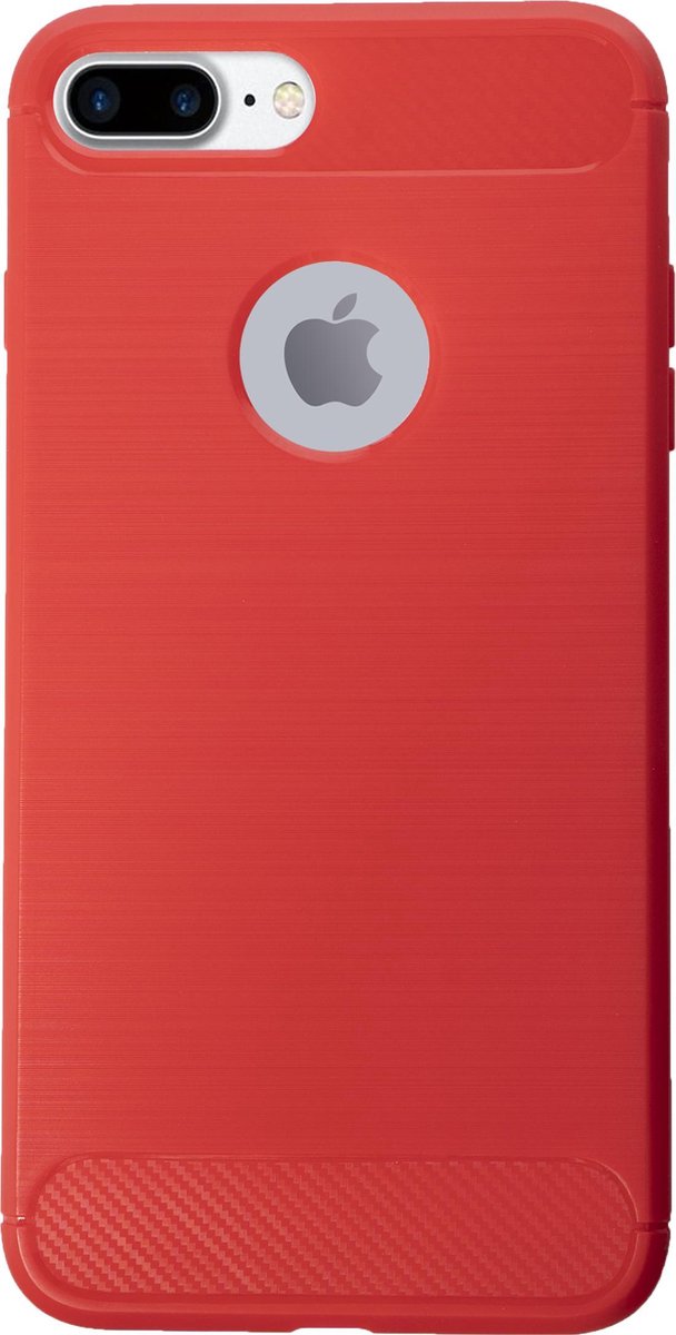 Bmax Carbon Soft Case Hoesje Voor Iphone 7 Plus - Red/ - Rood