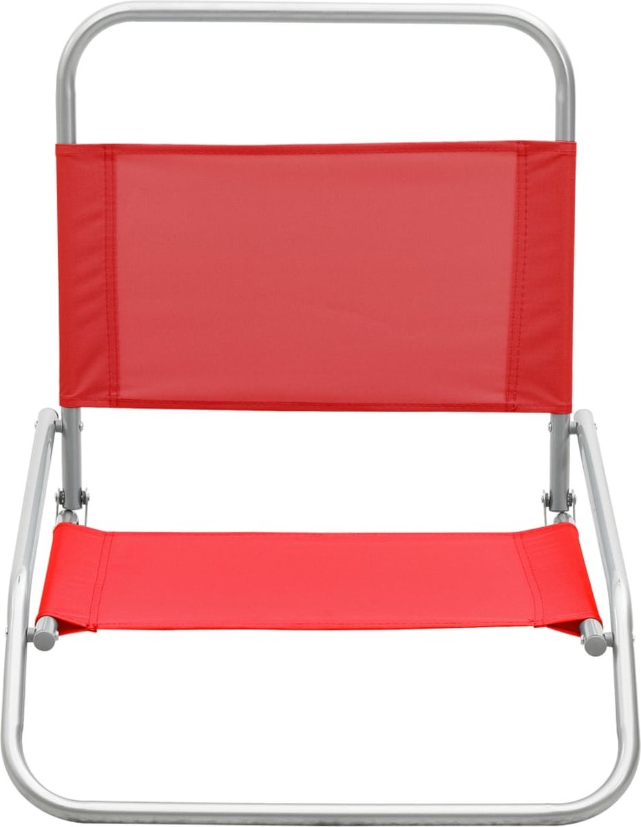 Vidaxl Strandstoelen 2 St Inklapbaar Stof - Rood