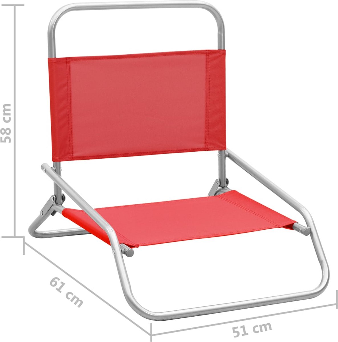 Vidaxl Strandstoelen 2 St Inklapbaar Stof - Rood