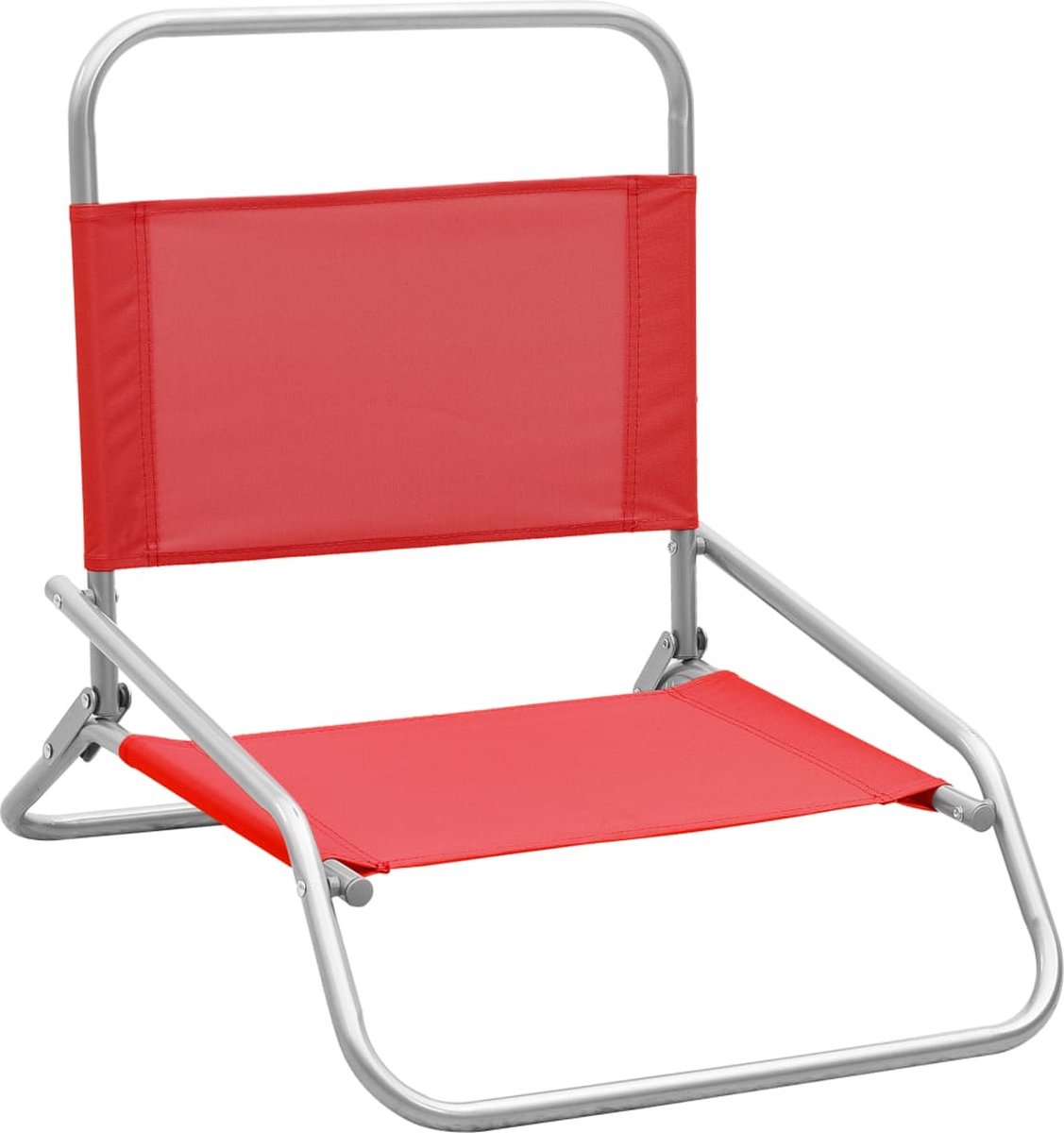 Vidaxl Strandstoelen 2 St Inklapbaar Stof - Rood